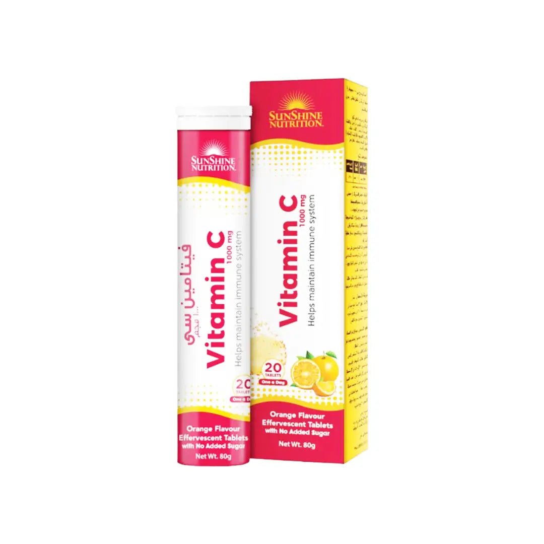 Sunshine Nutrition Vitamin C 1000mg Effervescent Tab 20s Orange