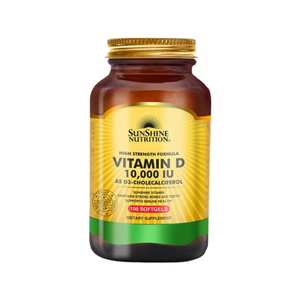 Sunshine Nutrition Vitamin D 10000IU Softgels 100s - High Strength Vitamin D Supplement