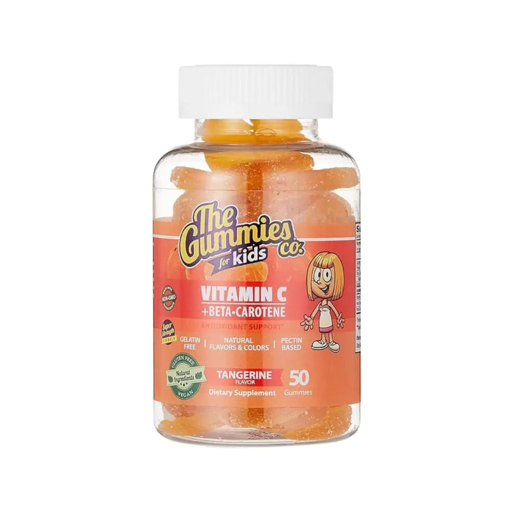 THE GUMMIES CO Vitamin C and Beta Carotene Kids Tangerine Gummies 50 immune support and antioxidant gummies for children