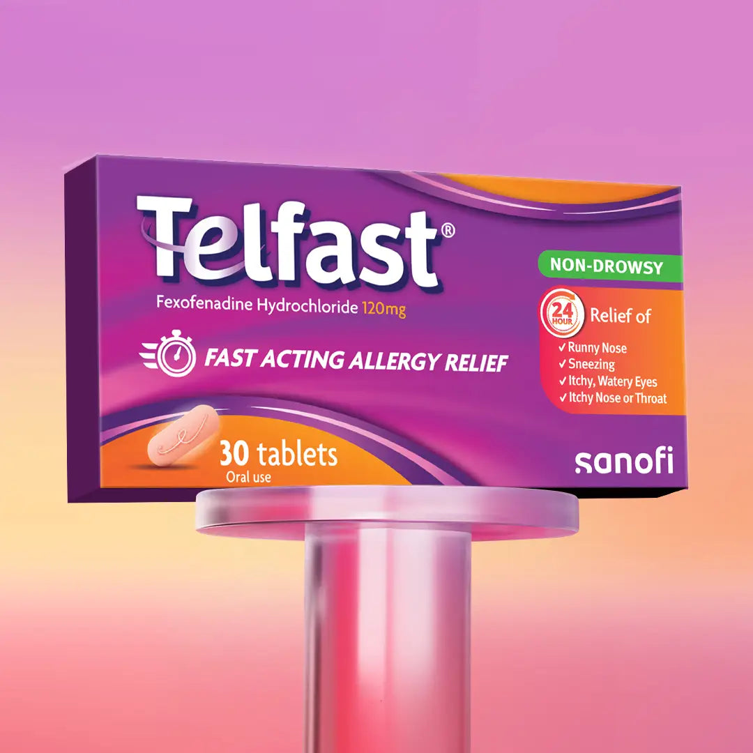 Telfast 120mg Tablets 30s – Fexofenadine Antihistamine for Allergy Relief