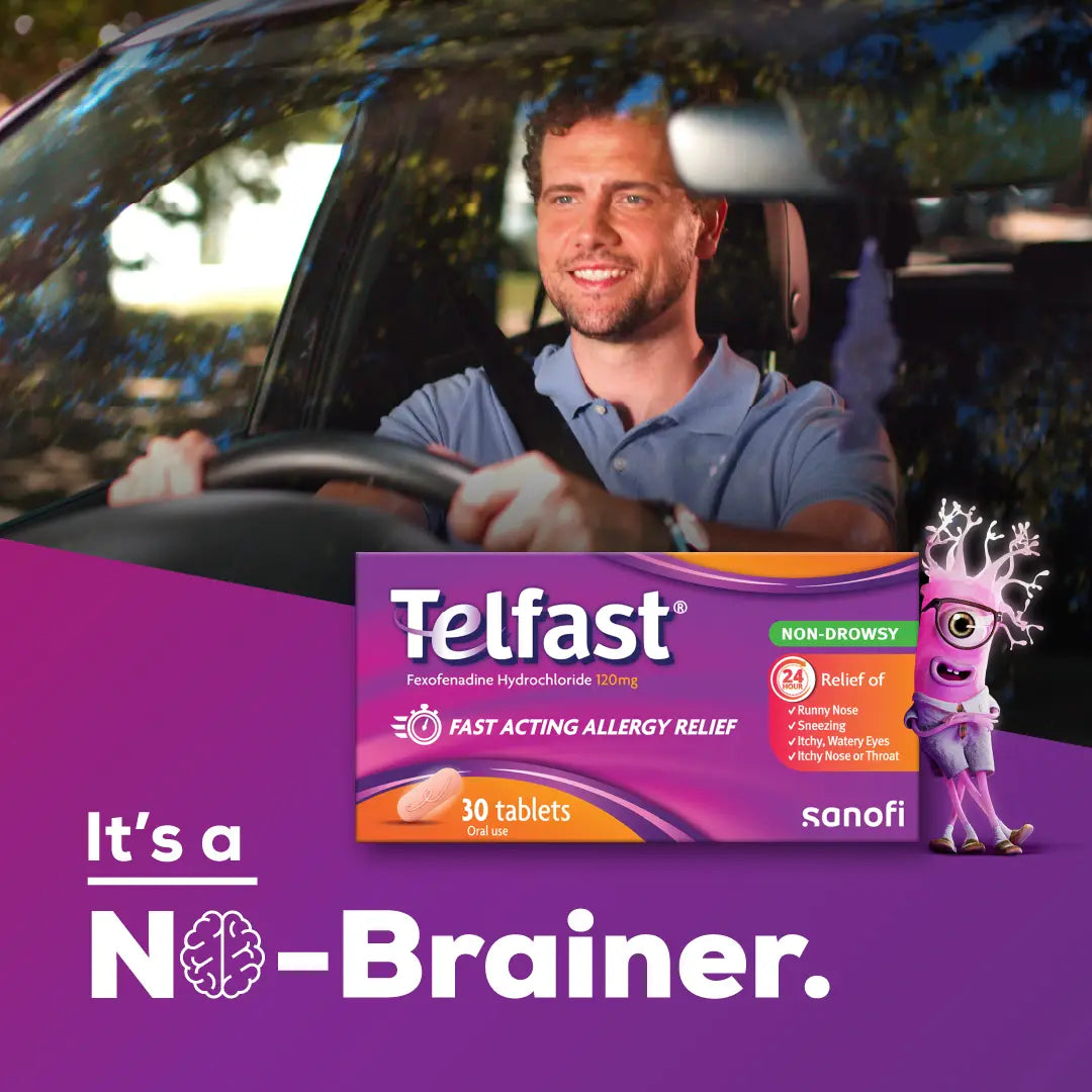 Telfast 120mg Tablets 30s – Fexofenadine Antihistamine for Allergy Relief