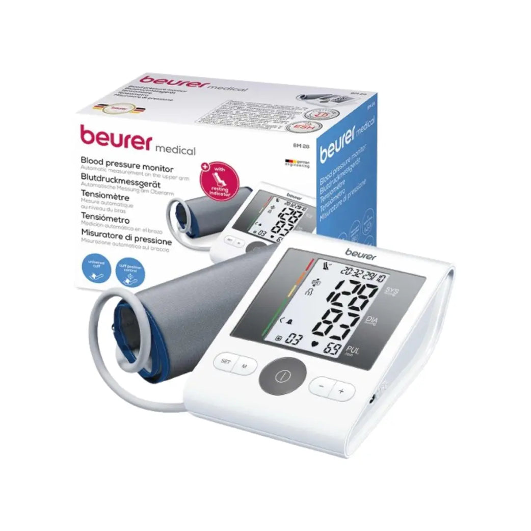 Beurer Classic Upper Arm Blood Pressure Monitor BM 28 – Automatic Digital BP & Pulse Monitor with Universal Cuff