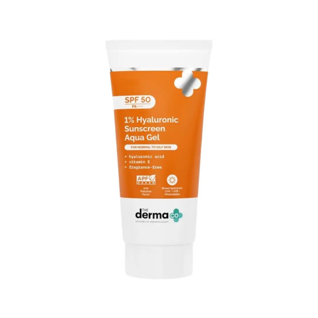 The Derma Co 1% Hyaluronic Sunscreen Aqua Gel SPF50 30g