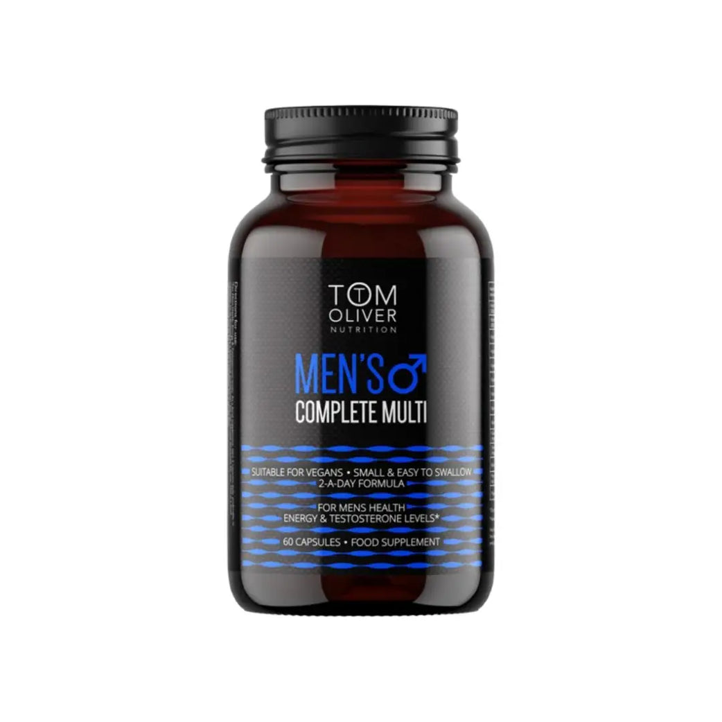 Tom Oliver Men’s Complete 60 Capsules daily multivitamin supplement for men’s health and energy