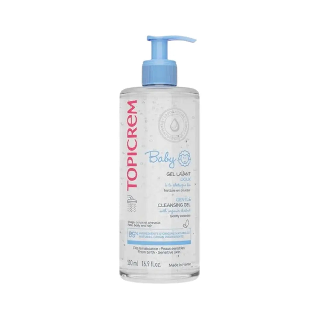 Topicrem Baby Gentle Cleansing Gel 500ml – Mild Soap-Free Cleanser for Baby Skin & Hair