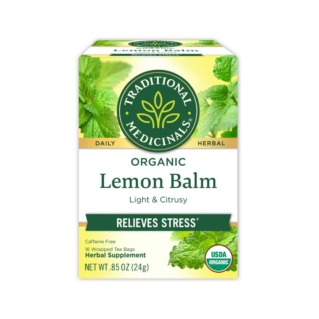 Traditional Medicinals Lemon Balm Tea Bags 16s – Caffeine-Free Herbal Tea