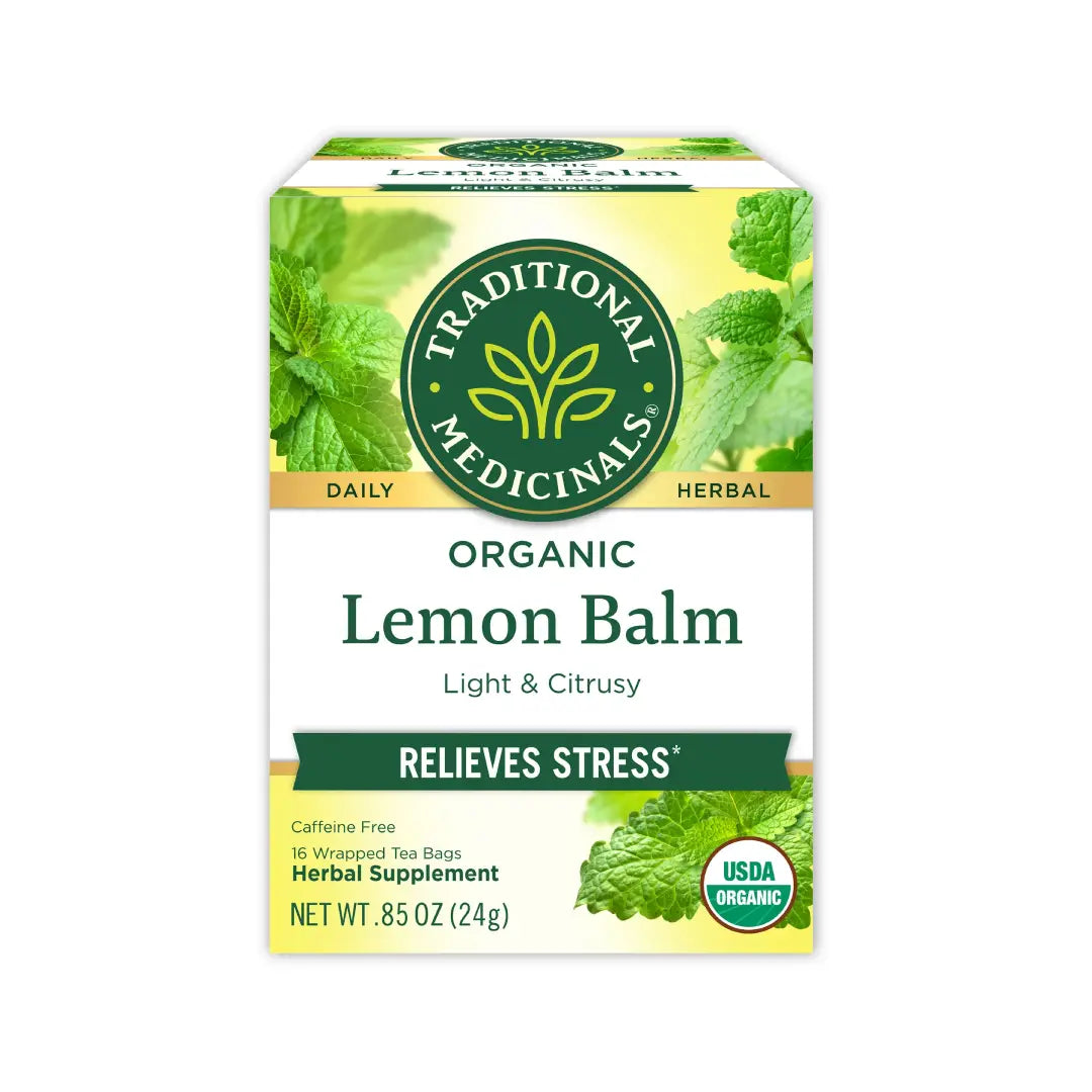 Traditional Medicinals Lemon Balm Tea Bags 16s – Caffeine-Free Herbal Tea