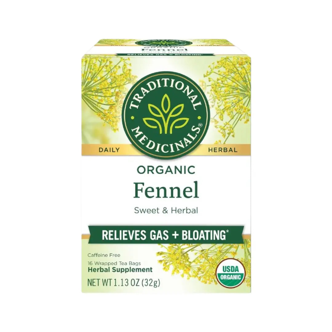 Traditional Medicinals Organic Fennel Tea Bags 16s – Caffeine-Free Herbal Tea