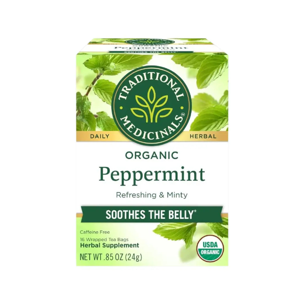 Traditional Medicinals Organic Peppermint Herbal Tea 16 Bags – Caffeine Free Refreshing Tea