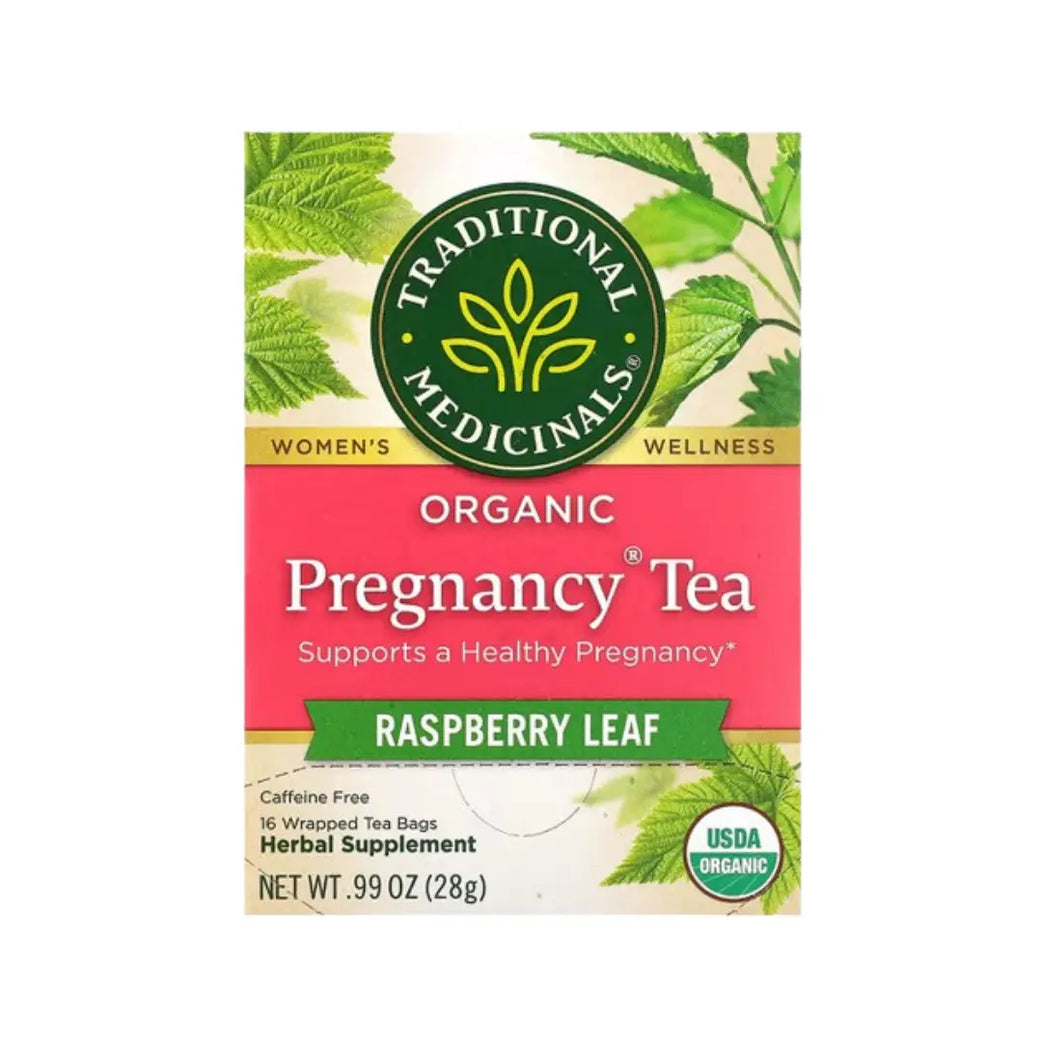 Traditional Medicinals Organic Raspberry Leaf Herbal Tea 16 Bags – Caffeine Free Wellness Tea