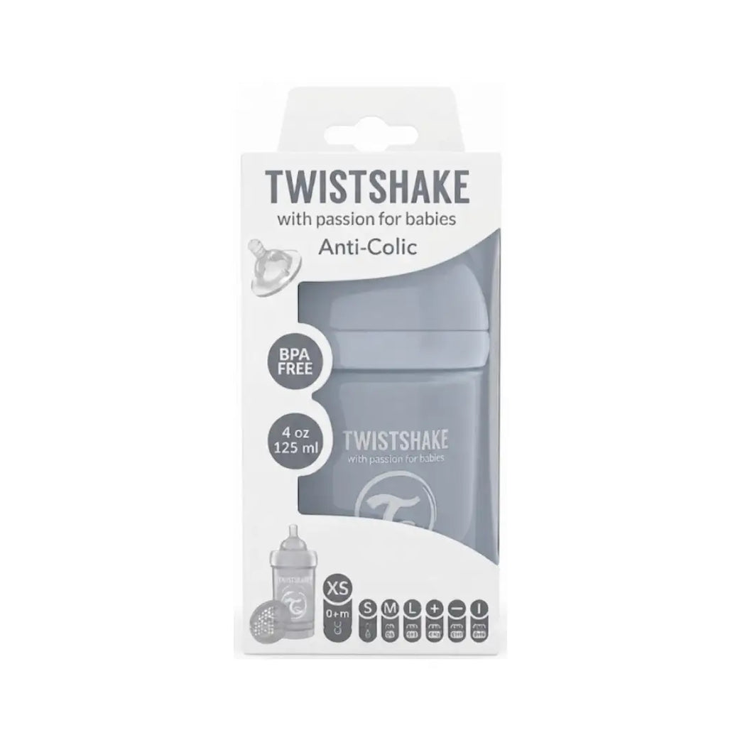 Twistshake Anti-Colic Baby Bottle 125ml Pastel Grey 79088 – BPA-Free Feeding Bottle