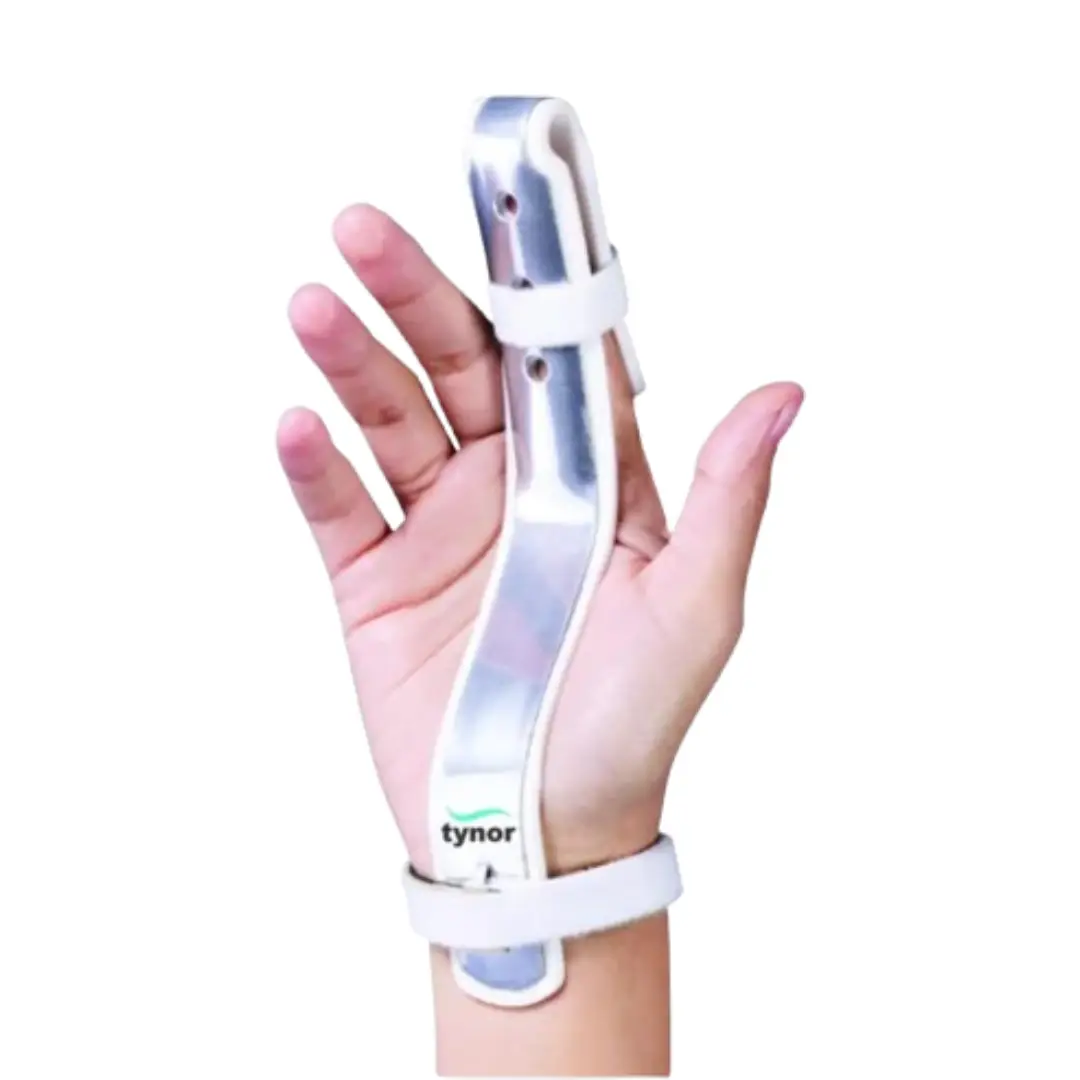 Side view of Tynor finger extension splint showing structure