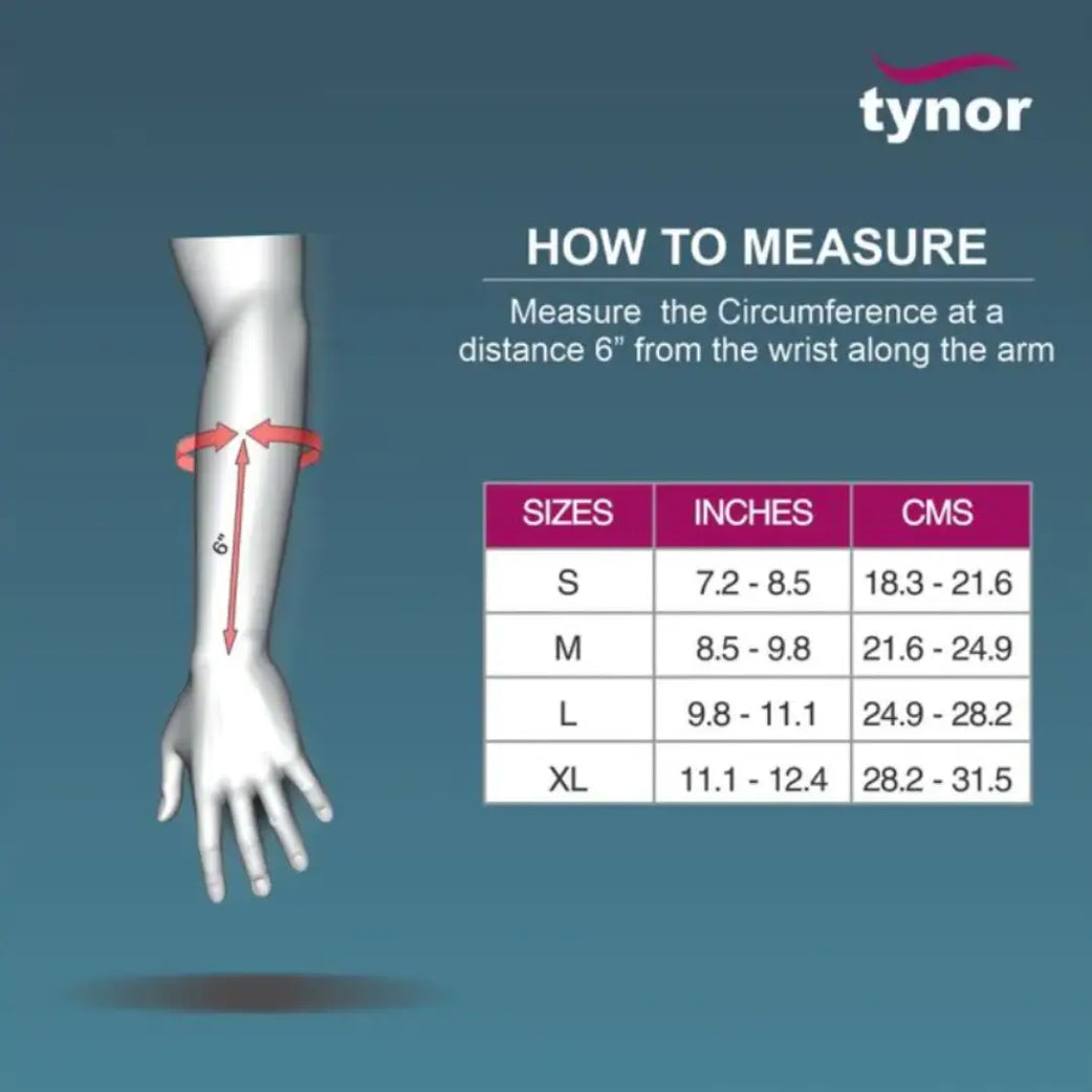 Tynor Wrist Splint with Thumb E-44 Small front view showing rigid support