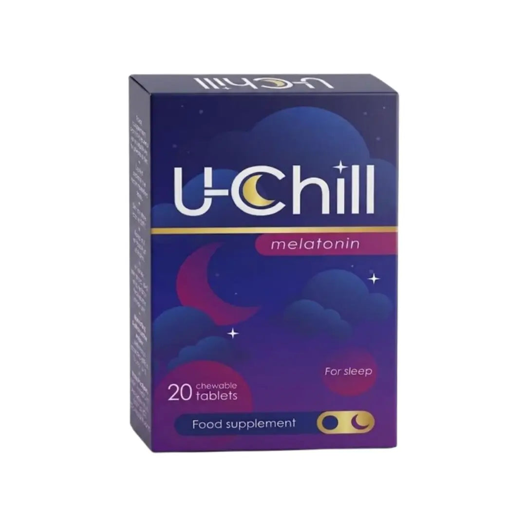 U-Chill for Sleep Melatonin 5mg Chewable Tablets 20s – Fruit Flavoured Sleep Support Supplement