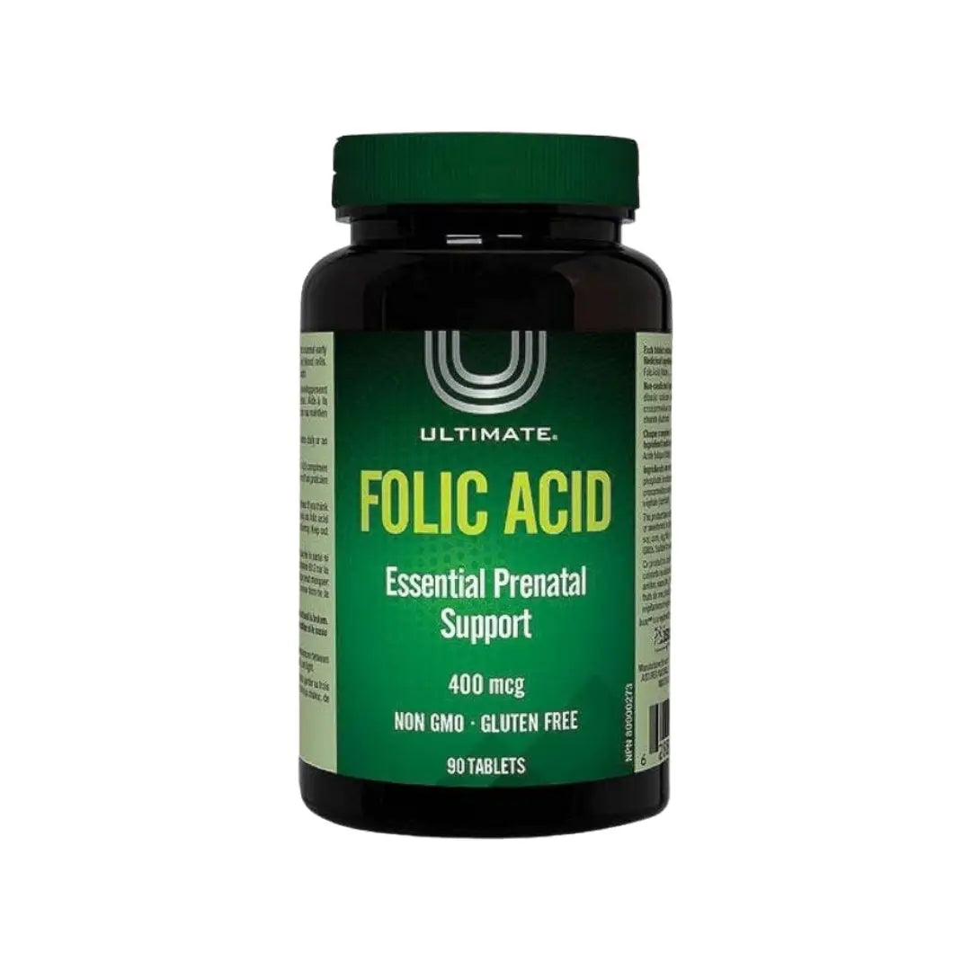 Ultimate Folic Acid 400mcg Tablets 90 Count – Vitamin B9 Supplement for Daily Nutritional Support