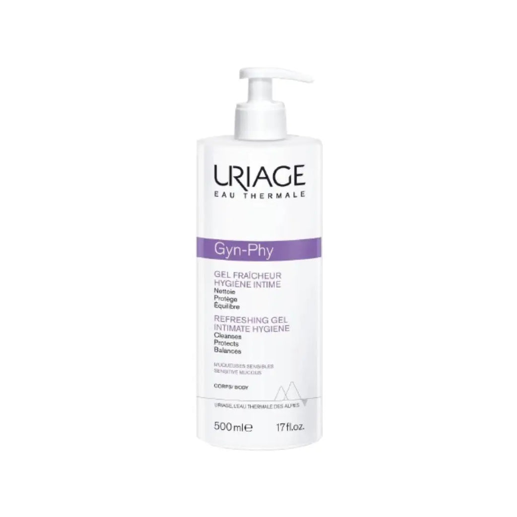 Uriage GYN PHY Refreshing Intimate Hygiene Gel 500ml – Gentle Daily Cleansing for Sensitive Skin, Soap-Free pH Balanced Formula