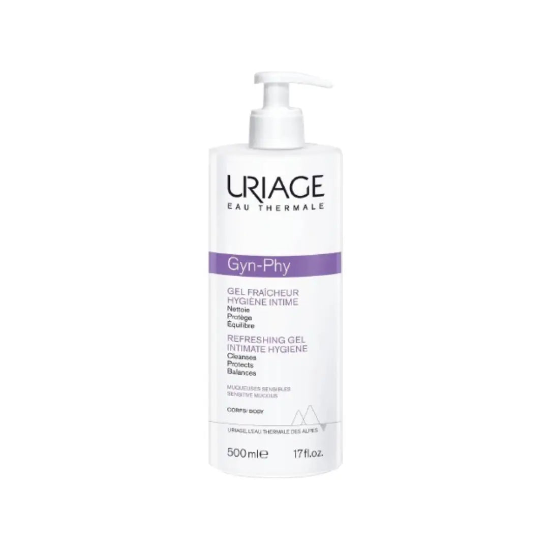 Uriage GYN PHY Refreshing Intimate Hygiene Gel 500ml – Gentle Daily Cleansing for Sensitive Skin, Soap-Free pH Balanced Formula