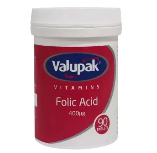 Valupak Folic Acid 400mcg  90's Tabs