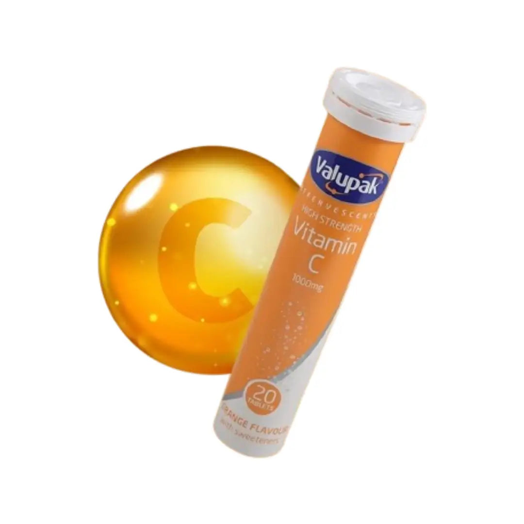 Valupak Vitamin C Effervescent Tab 20s Orange Flavour