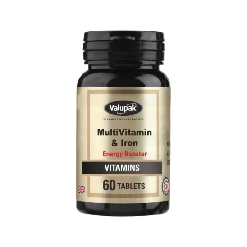Valupak Multivitamin & Iron Tablets 60s – Daily Vitamins, Minerals & Iron Food Supplement