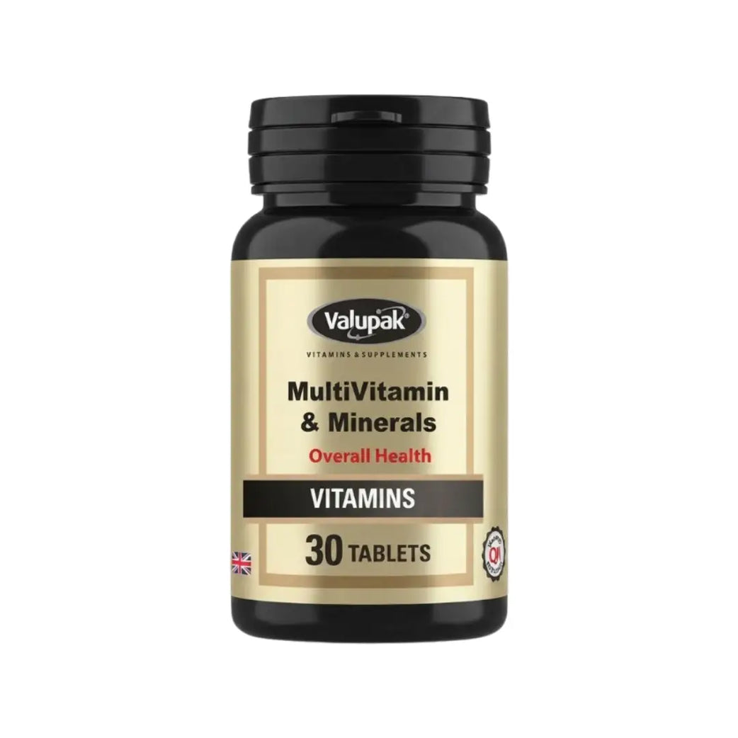 Valupak Multivitamin & Minerals Tablets 30s – Daily Vitamins and Minerals Food Supplement
