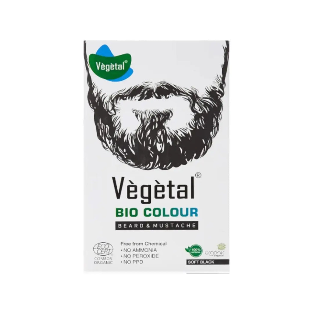 Vegetal Bio Colour Beard & Mustache Soft Black – Natural Beard Dye for Gray Coverage & Even Color