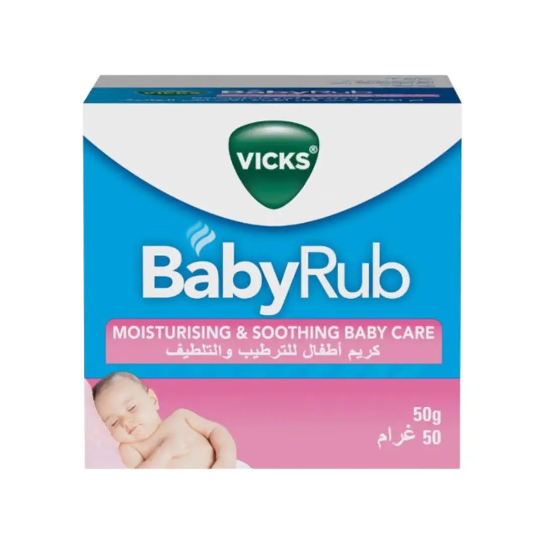 Vicks BabyRub 50g gentle soothing rub with aloe vera and lavender for babies
