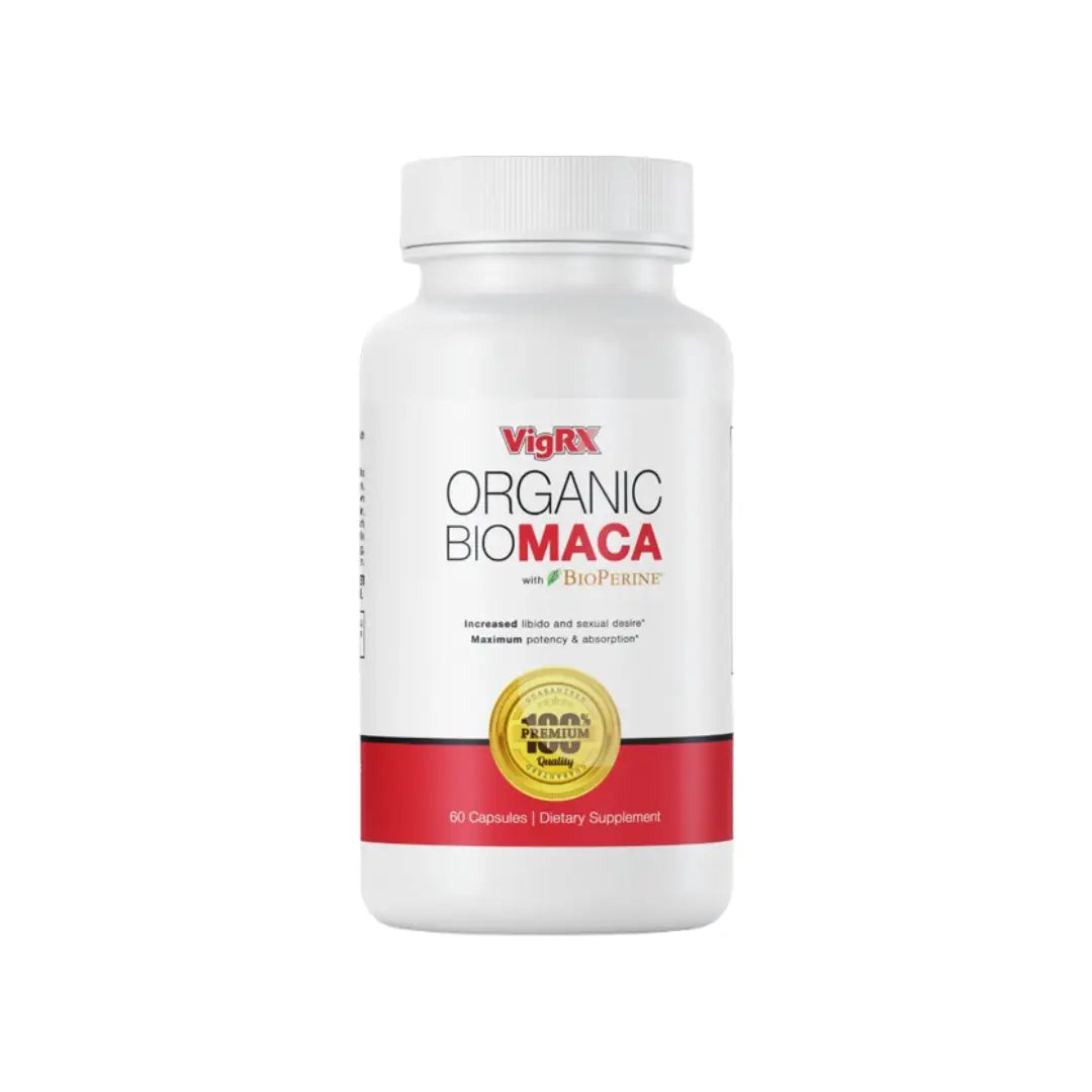 VigRX Organic Bio Maca Capsules 60 count bottle front view