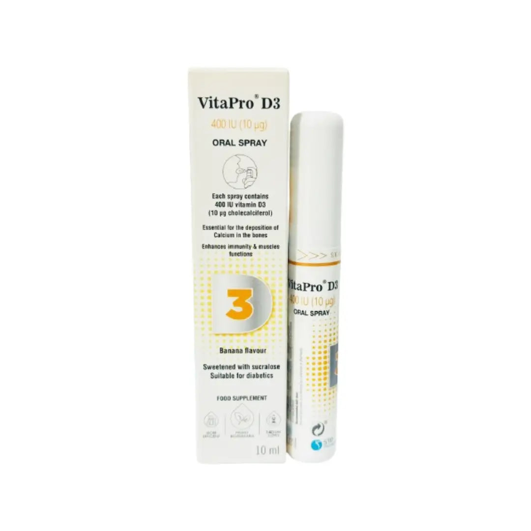 VitaPro Vitamin D3 400IU Oral Spray 10ml – Daily Vitamin D Supplement Spray for Bone & Immune Support