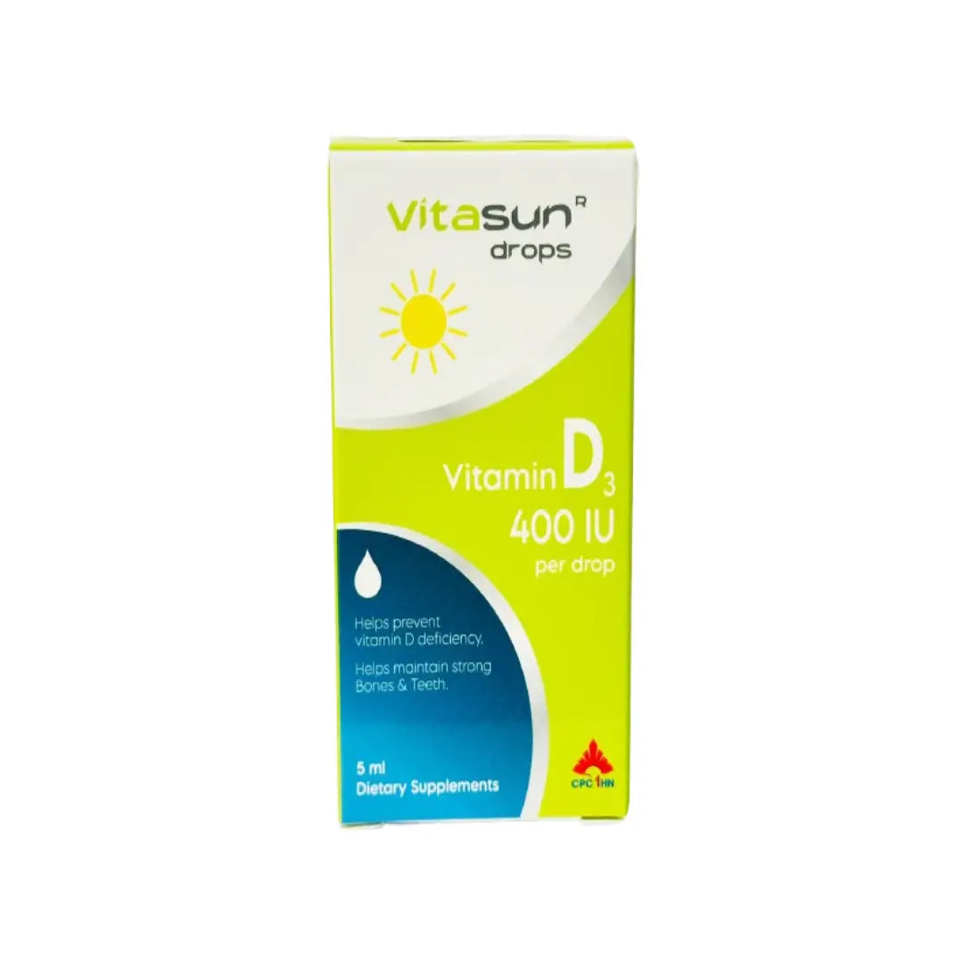 VitaSun Vitamin D3 400IU Drops 5ml – Liquid Vitamin D Supplement for Daily Bone & Immune Support