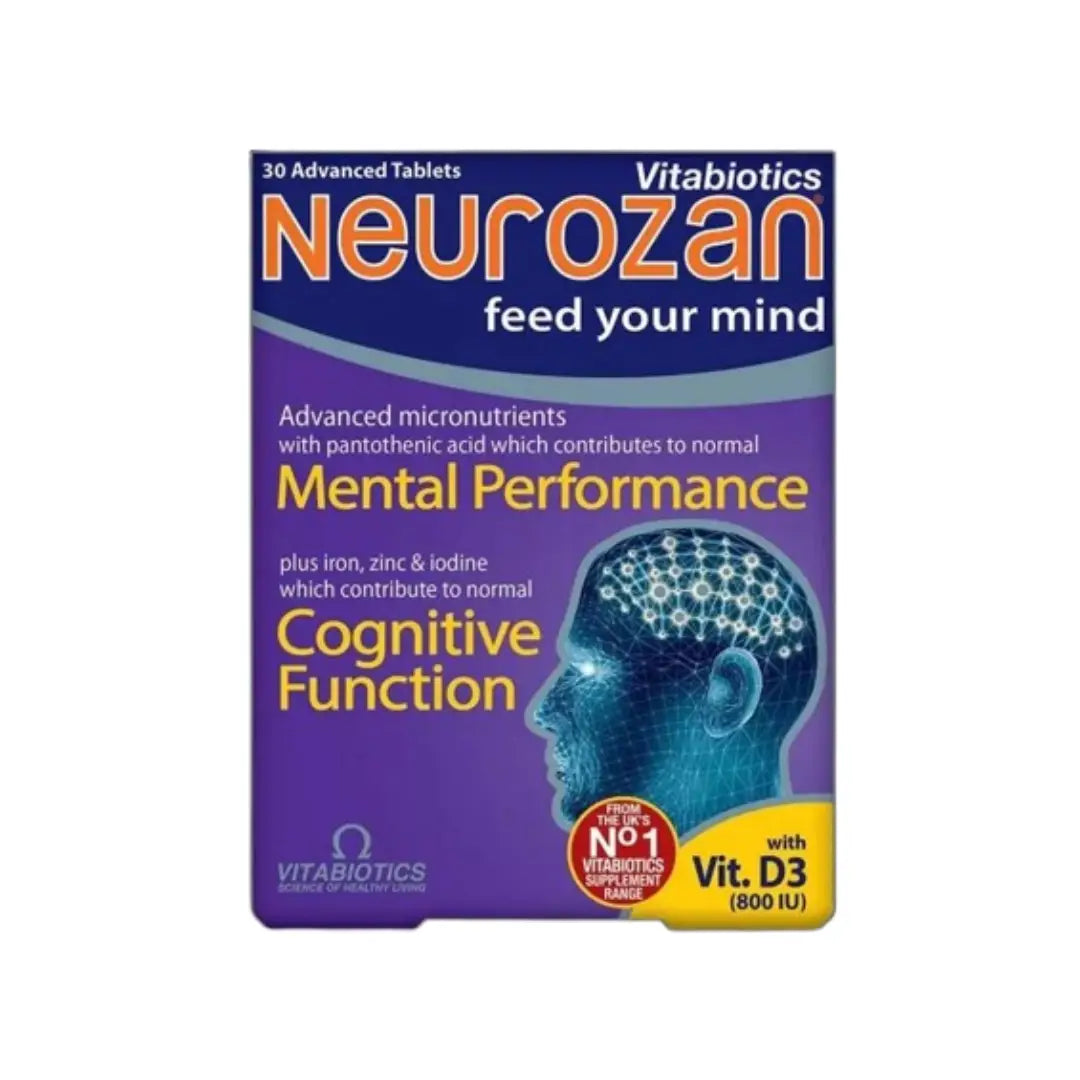 Vitabiotics Neurozan Tablets 30s brain and memory support supplement with vitamins, minerals, and herbal extracts for cognitive health