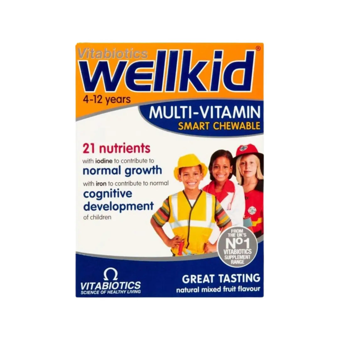 Vitabiotics Wellkid Smart Chewable Multivitamin 4–12 Years 30s – Kids Daily Nutritional Support Tablets
