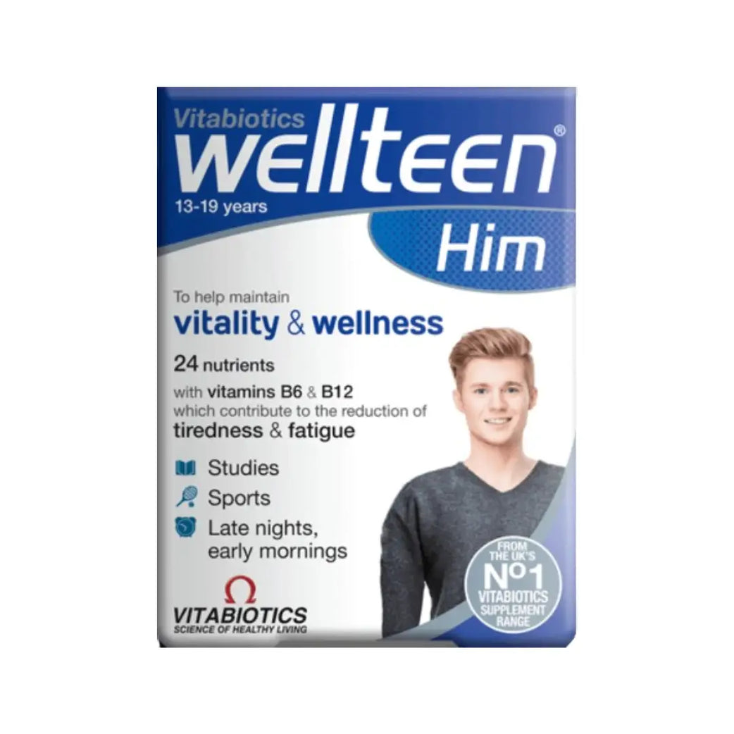 Vitabiotics Wellteen Him Tablets 30s multivitamin for teen boys and young men.