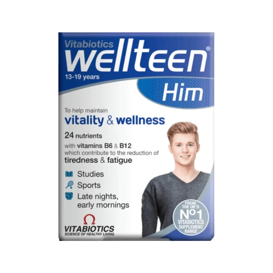 Vitabiotics Wellteen Him Tablets 30s multivitamin for teen boys and young men.