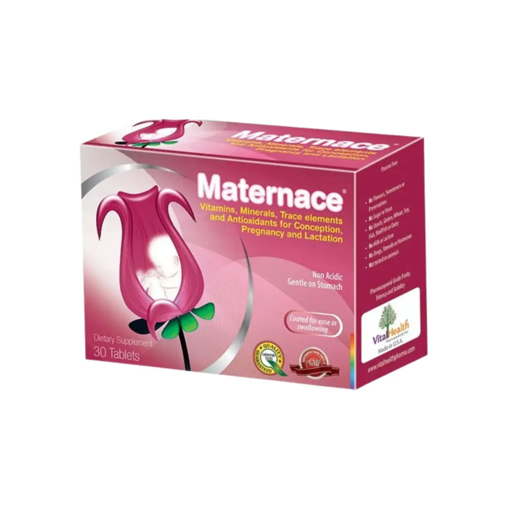 Vital Health Maternace Caplets 30s prenatal multivitamin and mineral supplement for pregnancy support