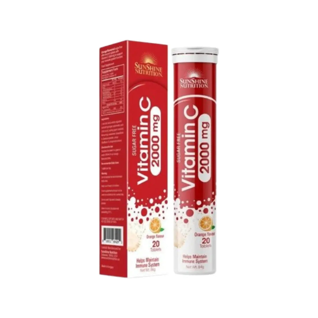 Sunshine Nutrition Vitamin C 2000MG Orange Effervescent Tab 20s