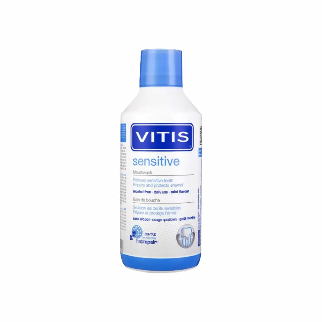 VITIS Sensitive Mouthwash 500ml bottle for sensitive teeth and gum care