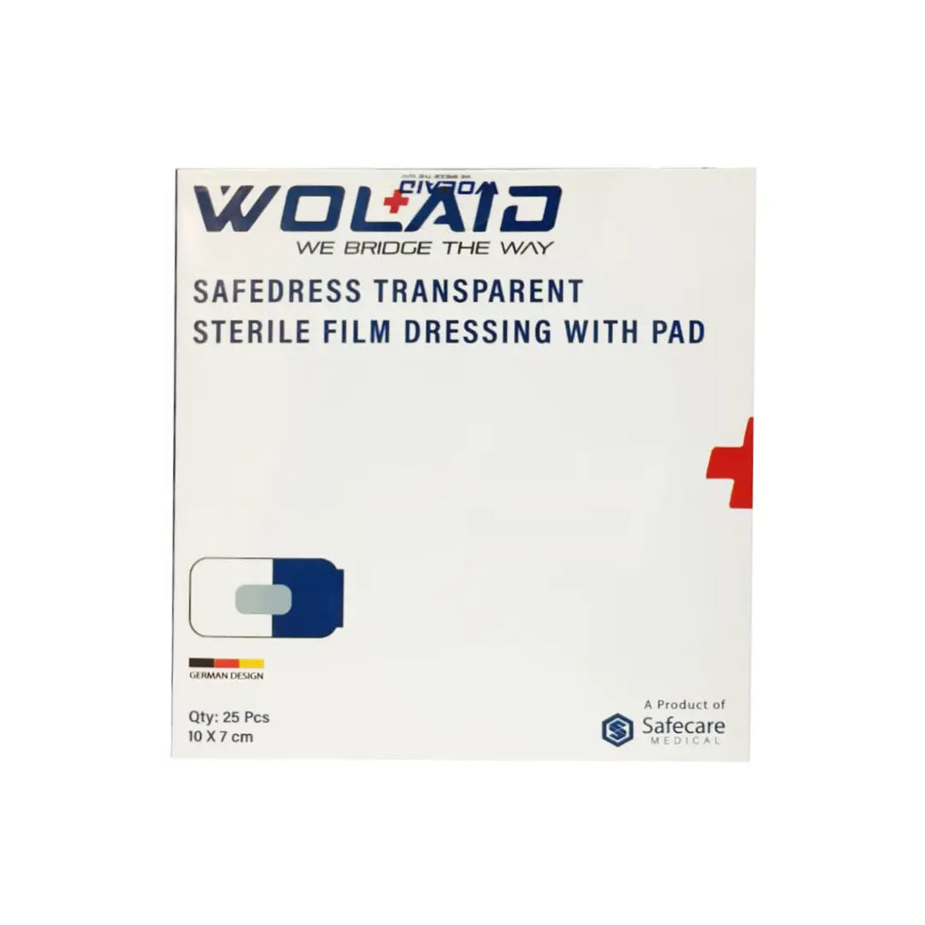 Wolaid transparent sterile wound dressing pad 7x10cm packaging