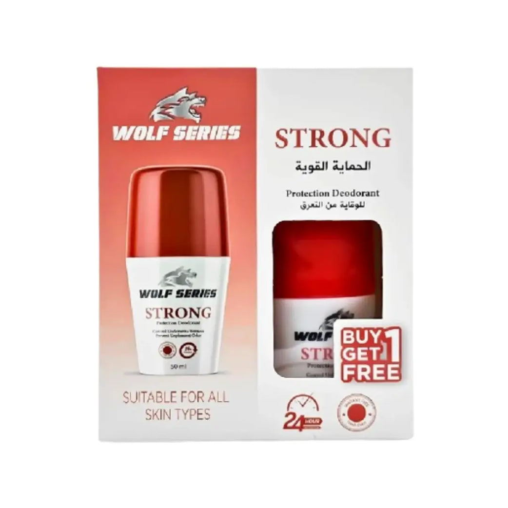 Wolf Series Deo Strong 50ml 1+1 Promo Pack | Long-Lasting Deodorant for Men | 24H Odor Protection & Freshness