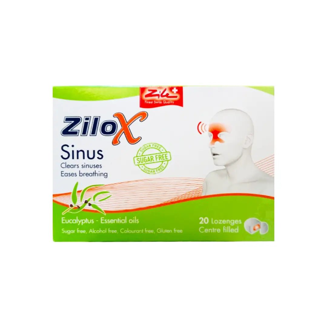 ZILOX Sinus Eucalyptus Lozenges 20s Soothing eucalyptus lozenges for sinus relief and fresh breathing