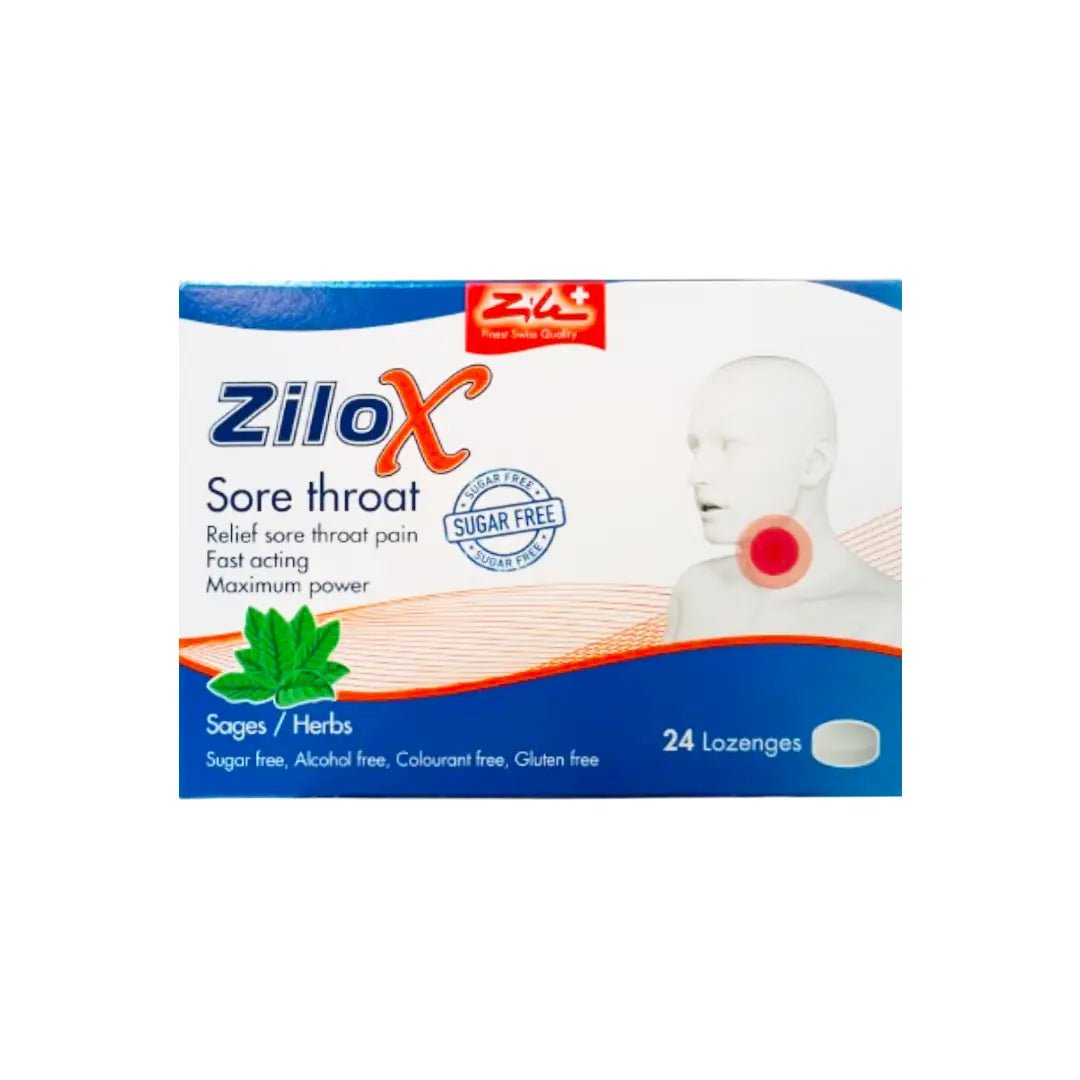 ZILOX Sore Throat Lozenges 24s Soothing lozenges to ease throat discomfort and irritation