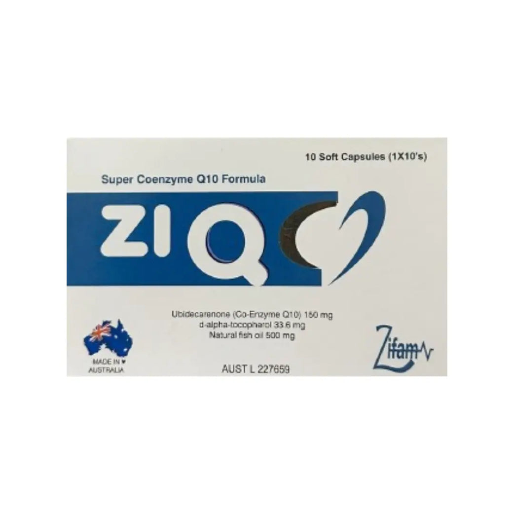 ZIQ Q10 Capsules 10s – Coenzyme Q10 Supplement for Energy, Heart Health & Antioxidant Support