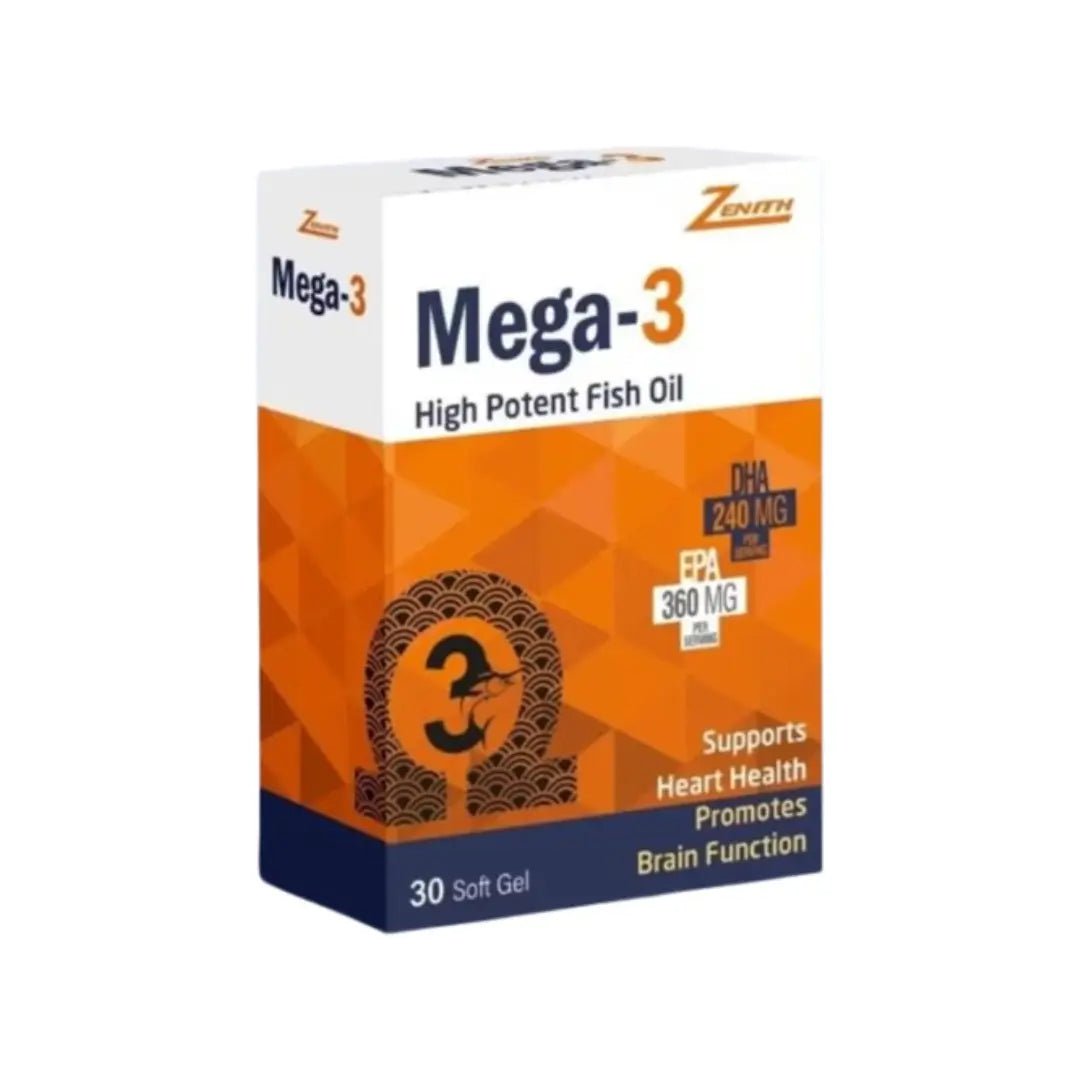 Zenith Mega-3 High Potent Fish Oil Softgel 30s – Omega-3 Supplement