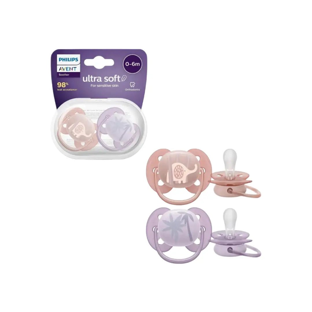 Philips Avent Ultra Soft Pacifier 0-6M Girl 2s SCF091/09