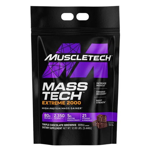 Muscletech Masstech Extreme 2000 12lbs Triple Chocolate Brwonie Serv 10