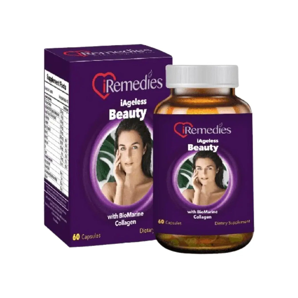 iRemedies iAgeless Beauty Capsules 60s for skin nourishment, anti-aging support, and radiant complexion