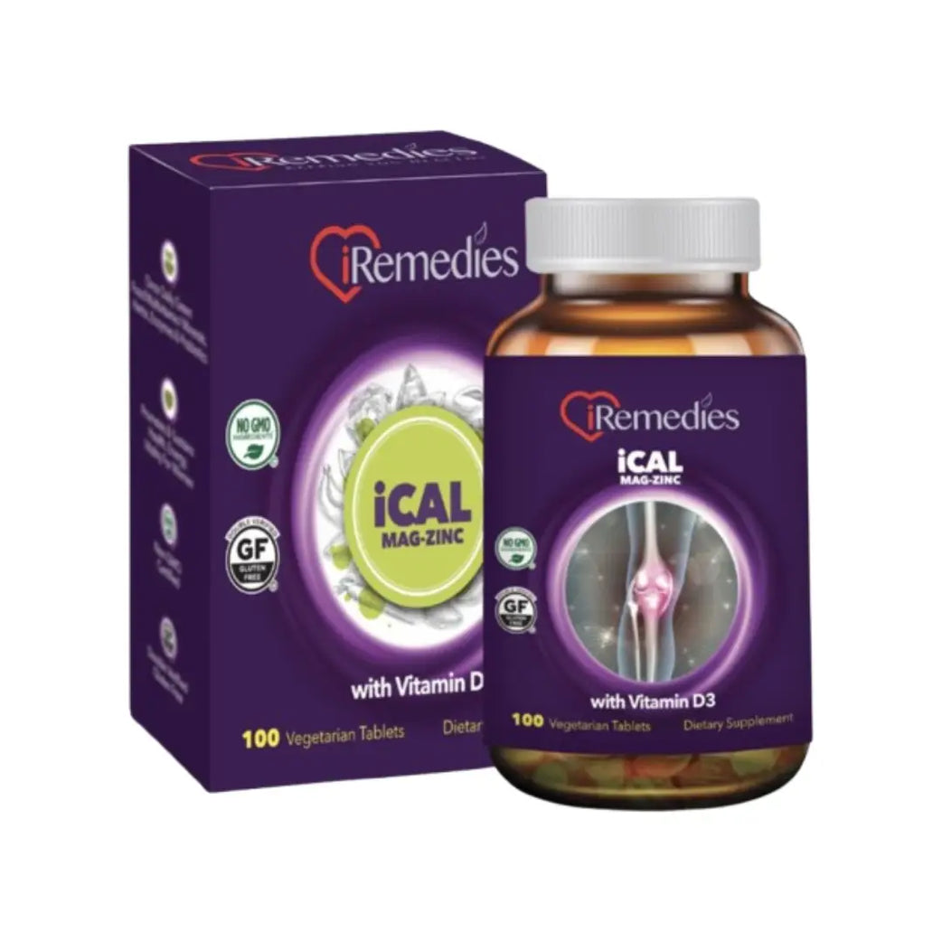 iRemedies iCAL MAG Zinc with Vitamin D3 Tablets 100s – Calcium Magnesium Zinc Supplement for Daily Wellness