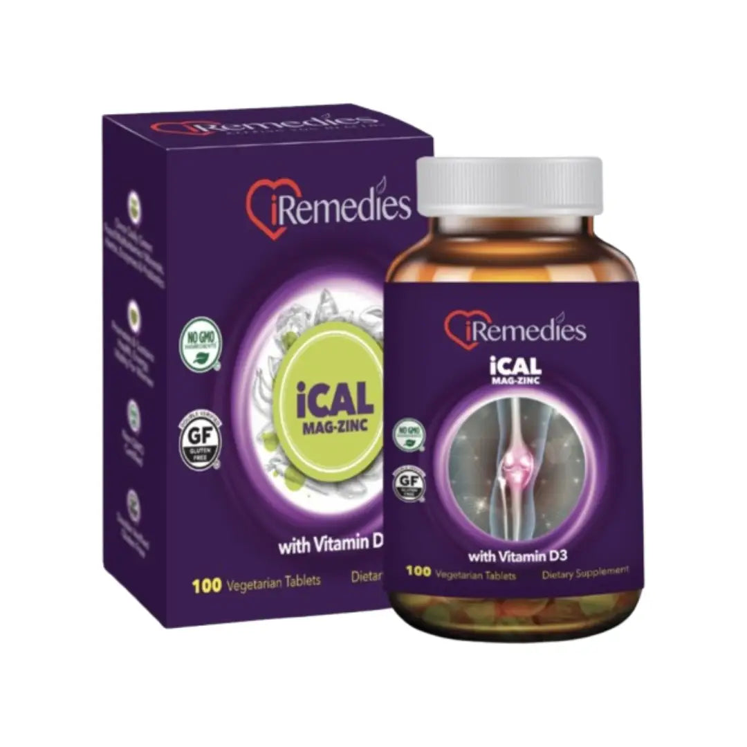 iRemedies iCAL MAG Zinc with Vitamin D3 Tablets 100s – Calcium Magnesium Zinc Supplement for Daily Wellness