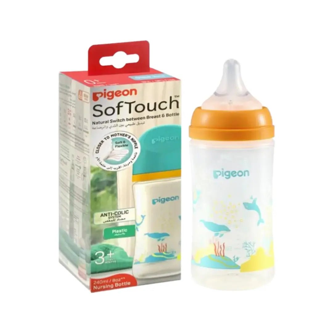 Pigeon Soft Touch Wide Neck Decorated Nursing Bottle 240ML 3M+ 81230