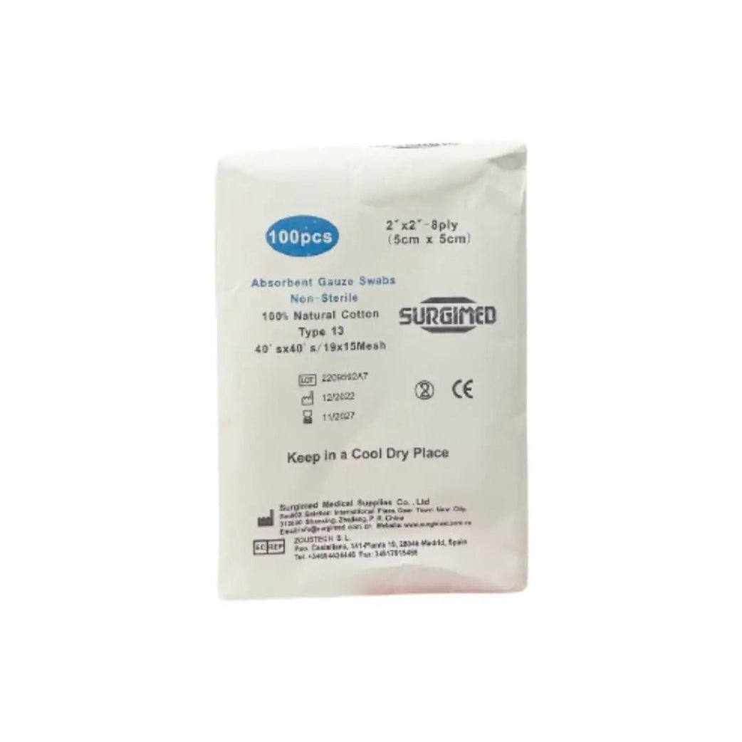 Surgimed Gauge Sterile Swabs 5**cm 8Ply 20s